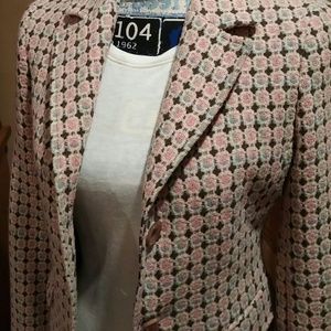 PINK AND GREY PATTERNED BLAZER
